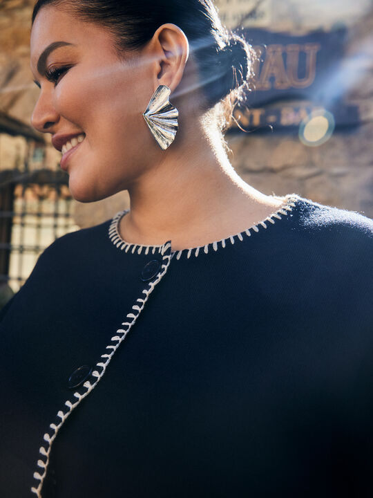 PENDIENTES MEDIA FLOR Plata image number null