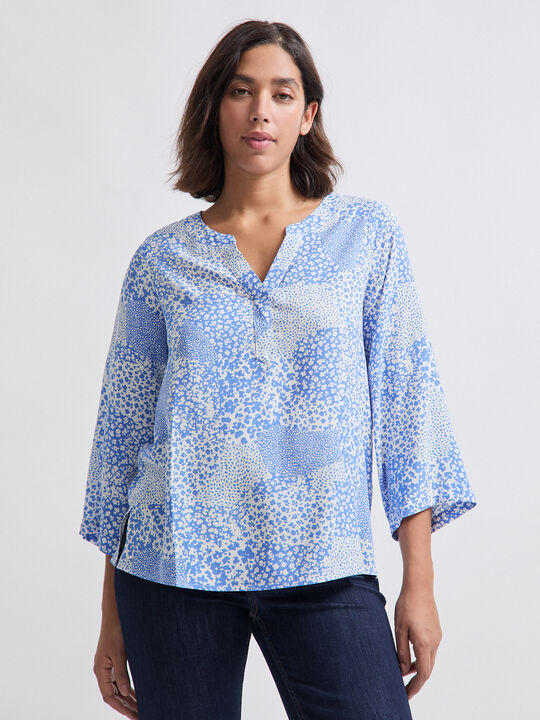 BLUSA FLUIDA ESTAMPADA Cobalto image number null