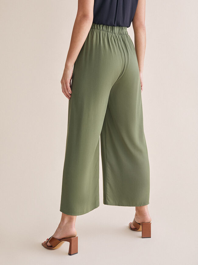 Pantalón palazzo Kaki