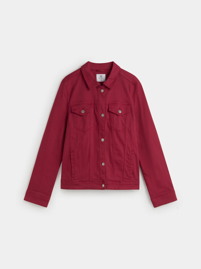 CAZADORA VAQUERA BÁSICA Rojo Cereza
