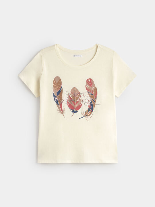 CAMISETA POSICIONAL PLUMAS Crudo image number null