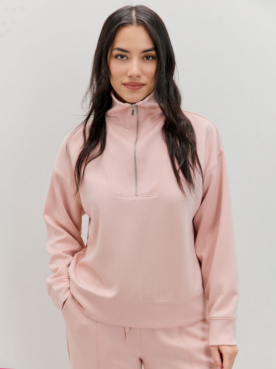 SUDADERA CUELLO ANCHO Rosa image number null