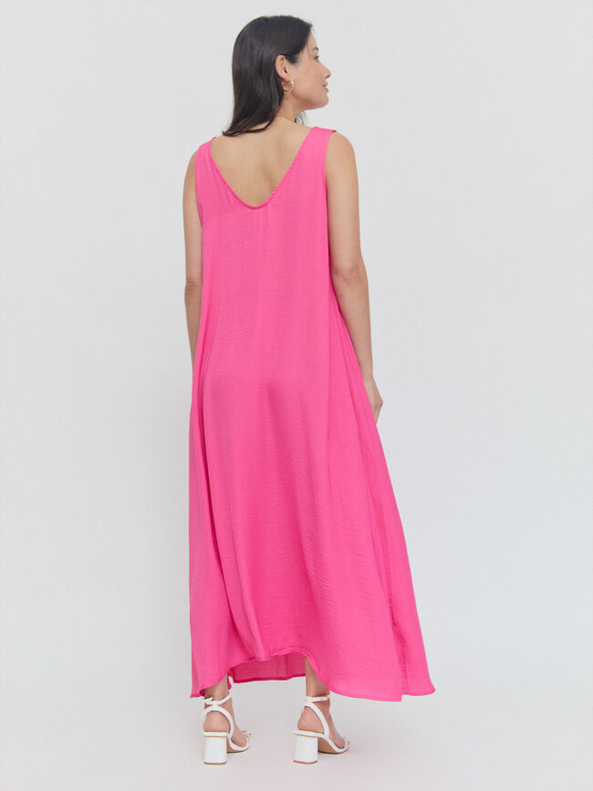 VESTIDO LARGO Fucsia Oscuro