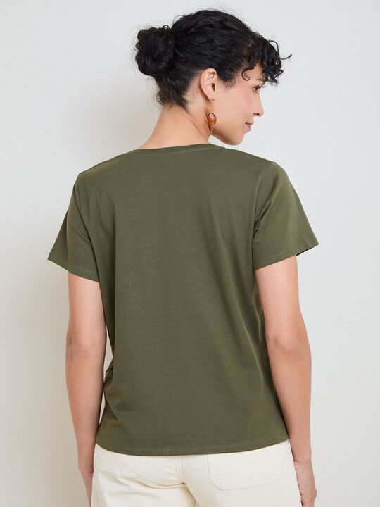 CAMISETA MARIPOSAS DORADAS kakhi Oliva image number null