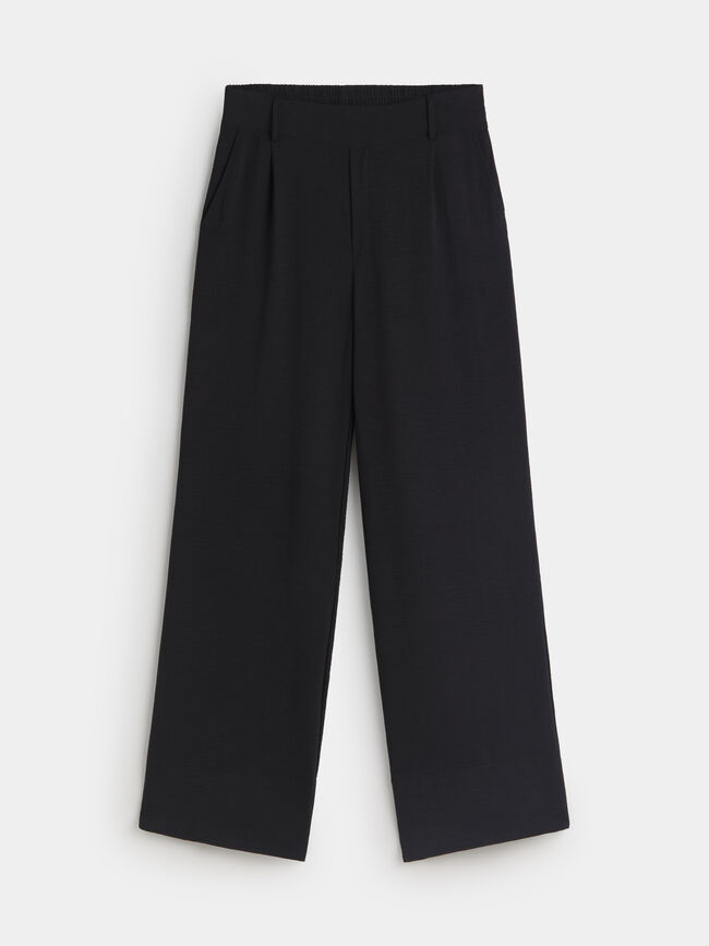 PANTALON ANCHO CINTUR&Oacute;N Negro