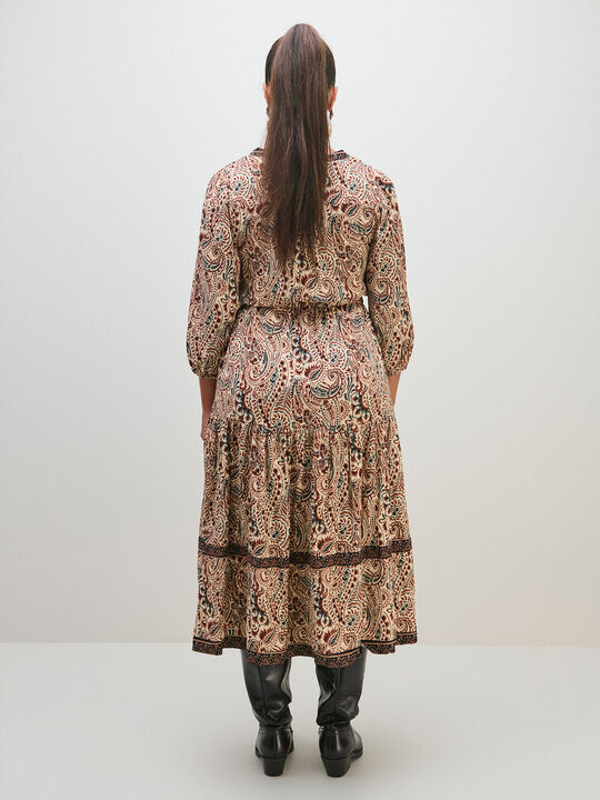 VESTIDO ESTAMPADO Crudo image number null