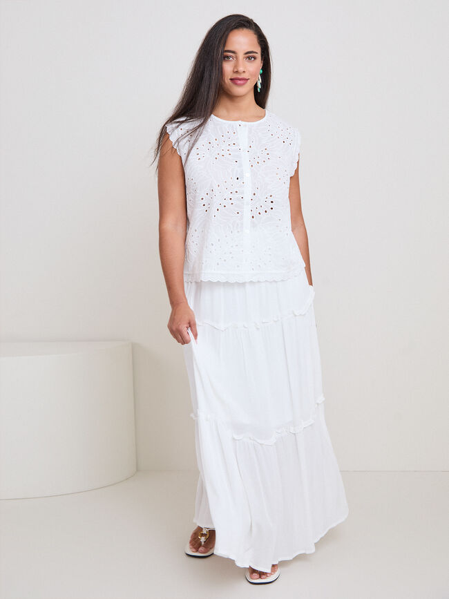 BLUSA DETALLE ENCAJES Blanco Optico