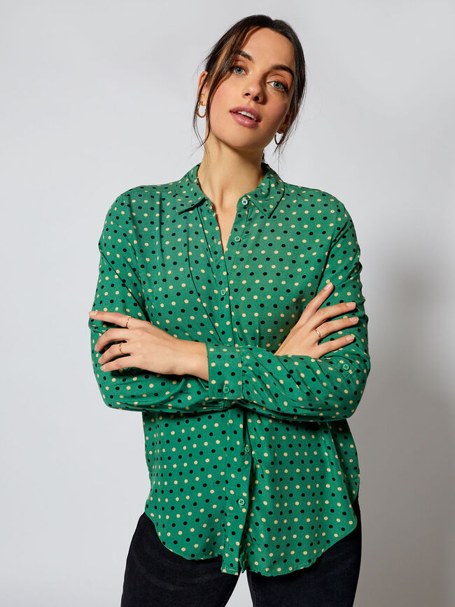 blusa visco print Verde Viridian