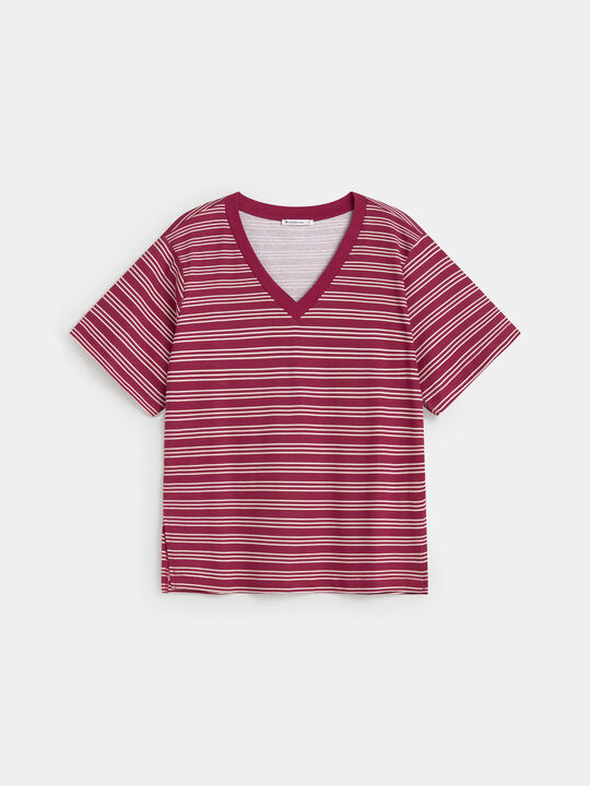 CAMISETA CUELLO PICO Rayas 3 image number null