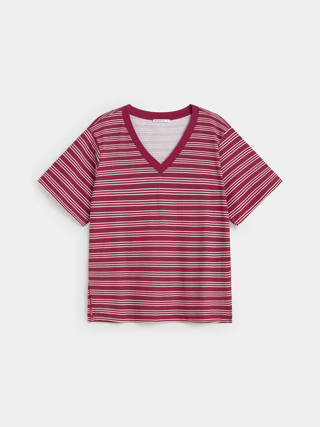 CAMISETA CUELLO PICO Rayas 3