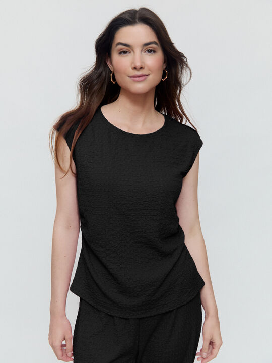 CAMISETA FRUNCE LATERAL Negro image number null