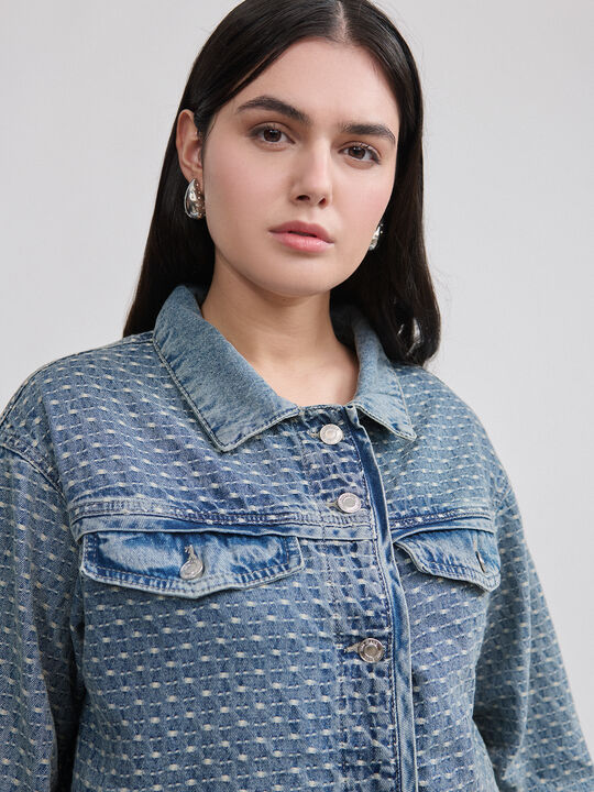 CAZADORA VAQUERA JACQUARD Mid blue image number null