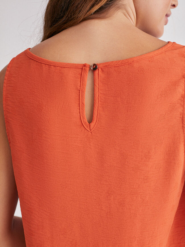 Top jacquard topos Naranja quemado