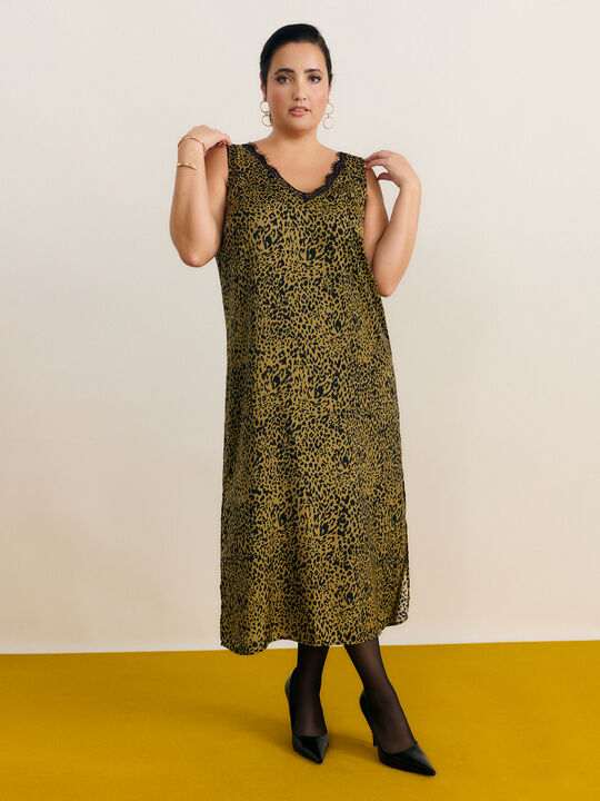 VESTIDO LENCERO PUNTILLA Estampado 1 image number null