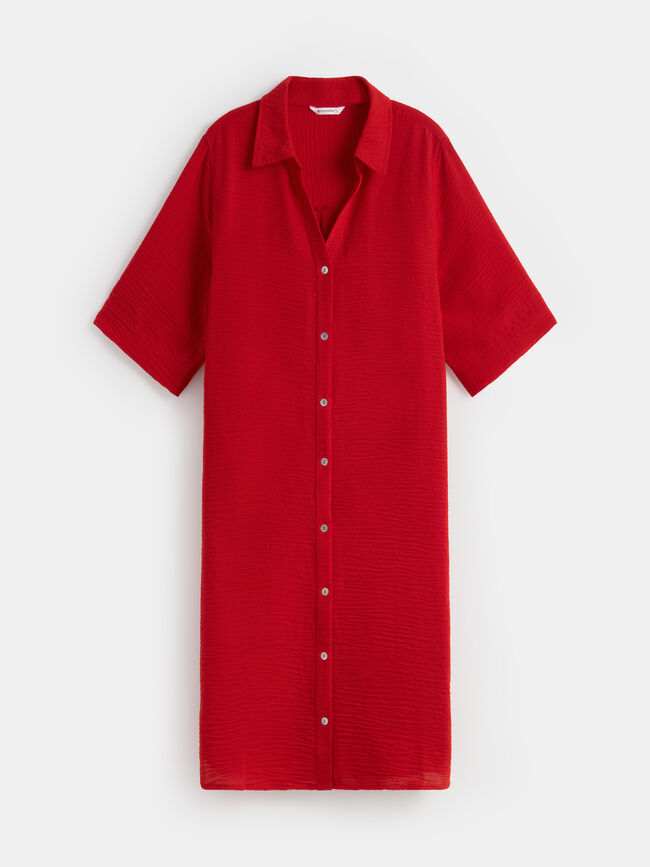 VESTIDO CAMISERO CORTO Rojo