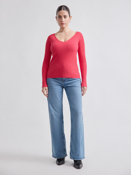 JERSEY  CUELLO PICO CANALÉ coral fresa image number null