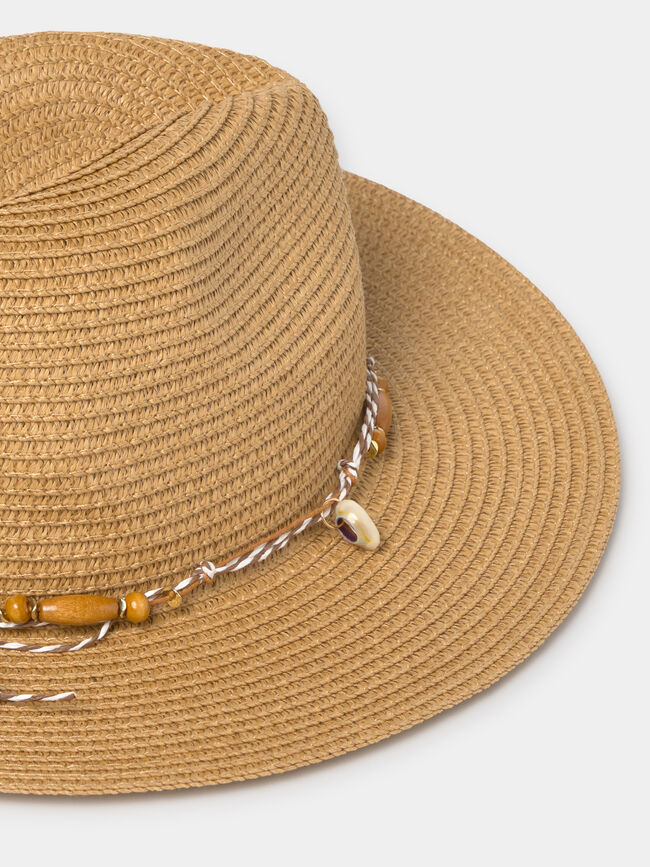 SOMBRERO RAFFIA CADENA Crudo