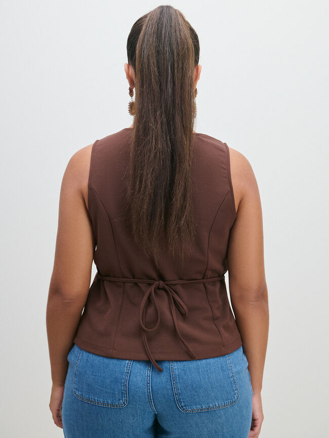 CHALECO ESCOTE REDONDO SCUBA CREPE LAZAD Marron