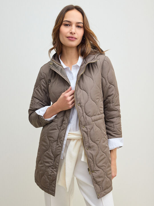 CHAQUETA LARGA ACOLCHADA Vison oscuro image number null