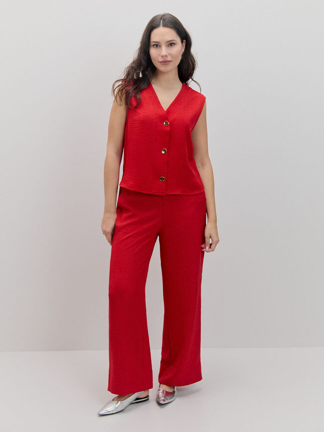 CHALECO CUELLO PICO Rojo