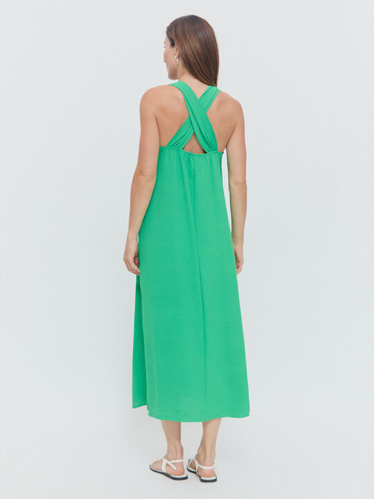 VESTIDO FLUIDO NUDOS Verde image number null