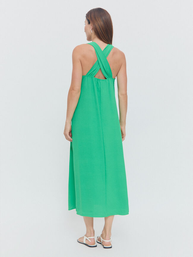 VESTIDO FLUIDO NUDOS Verde