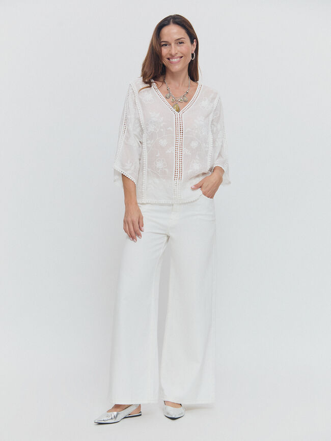 BLUSA BORDADA Blanco Optico