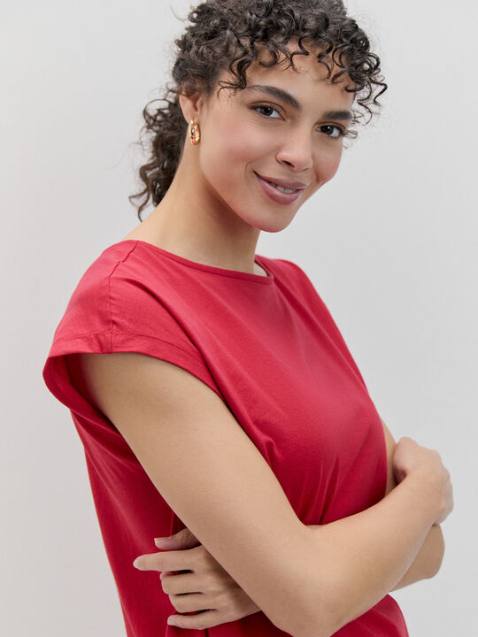 CAMISETA HOMBRO CAIDO Rojo image number null