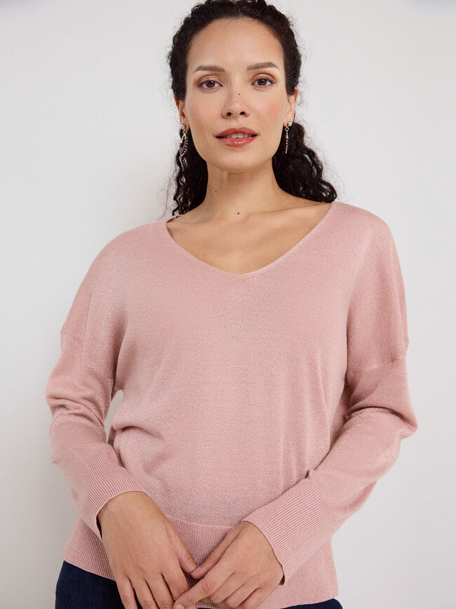 JERSEY LUREX rosa blush