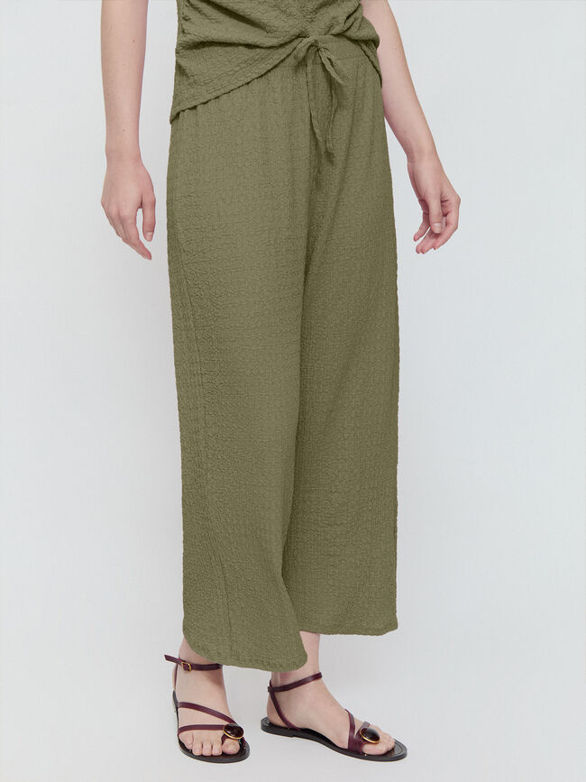 PANTALÓN EFECTO ARRUGADO Kaki