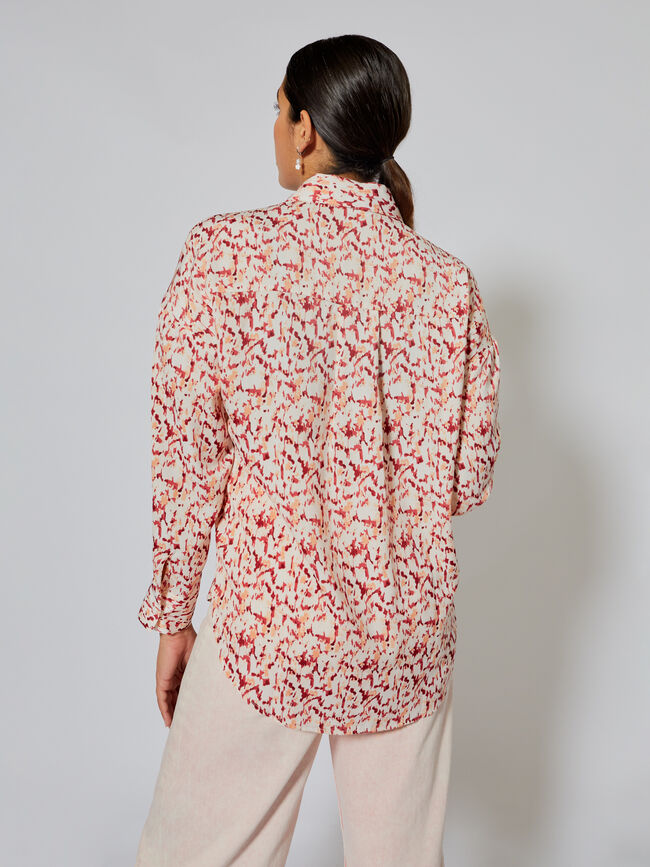 Blusa estampada satén Piedra