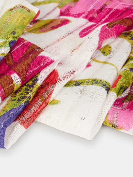 Pañuelo floral detalle lentejuelas Multicolor image number null