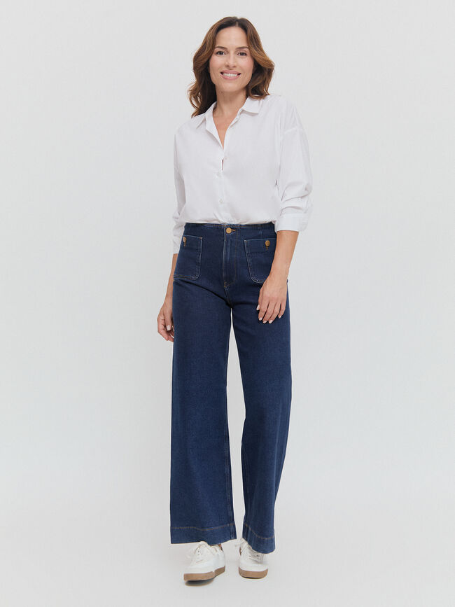 PANTALÓN BOLSILLO BOTÓN Dark blue