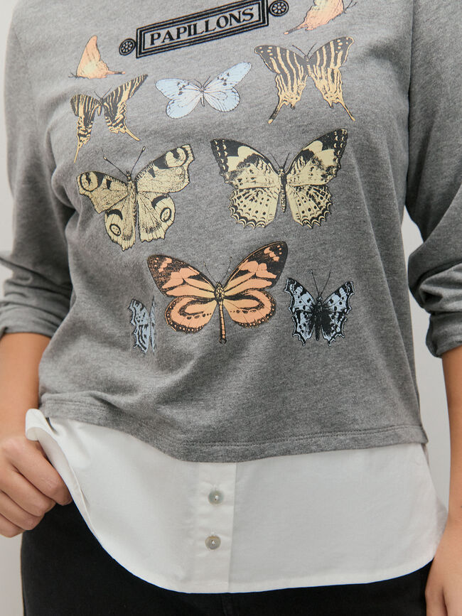 SUDADERA MARIPOSAS Gris vigore cla