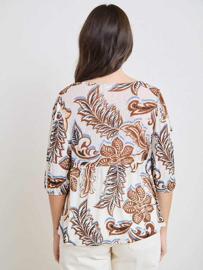 BLUSA FRUNCES ESTAMPADA Estampado 1