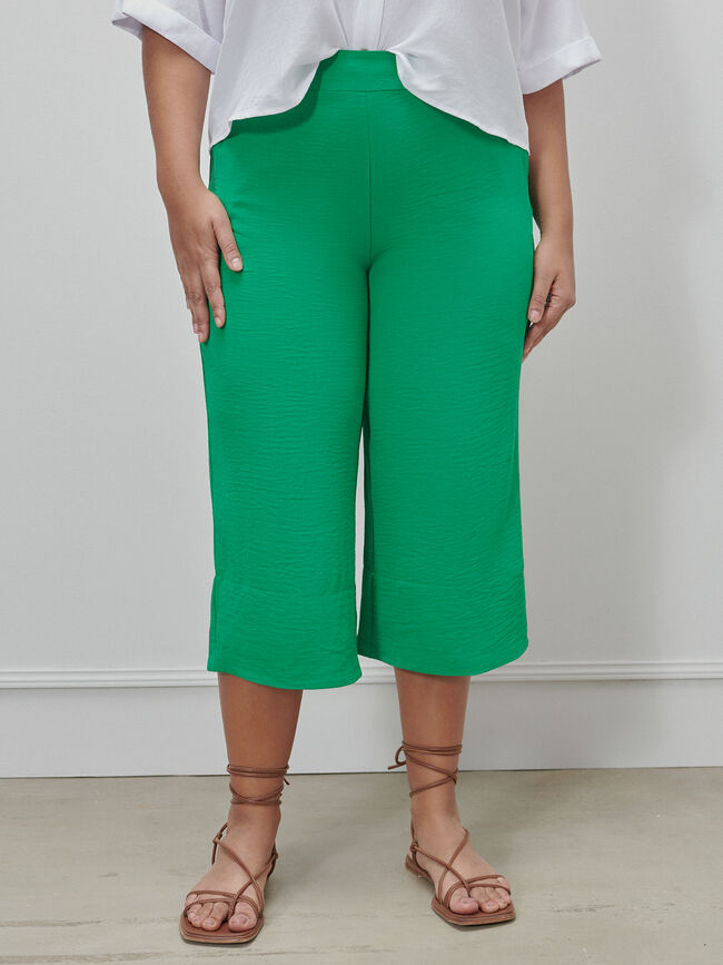 PANTALÓN CULOTTE FLUIDO Verde Viridian