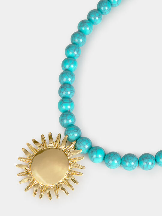 COLLAR BOLAS SOL Aguamarina image number null