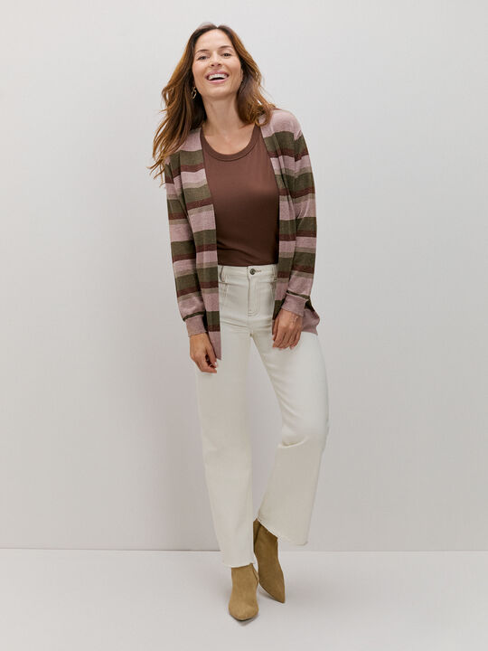 CARDIGAN RAYAS METALIZADAS Estampado 1 image number null