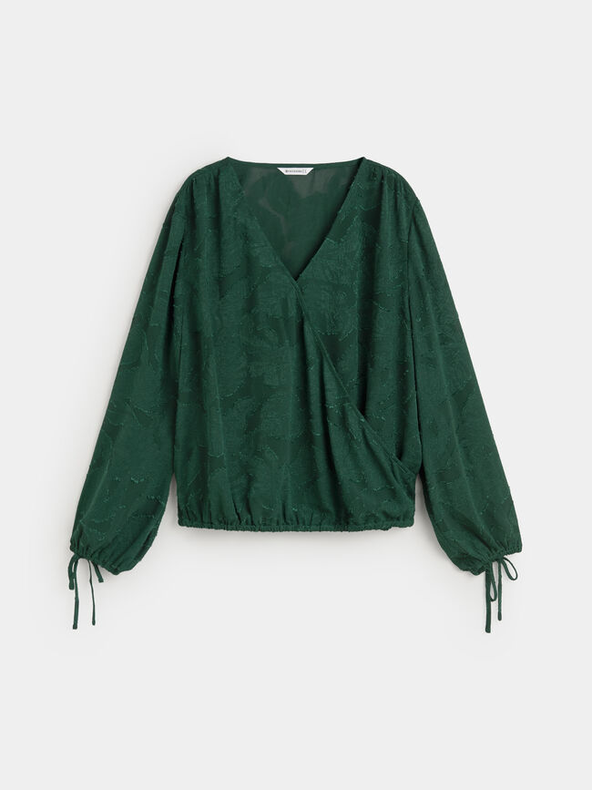BLUSA ABULLONADA TRANSPARENCIAS Botella