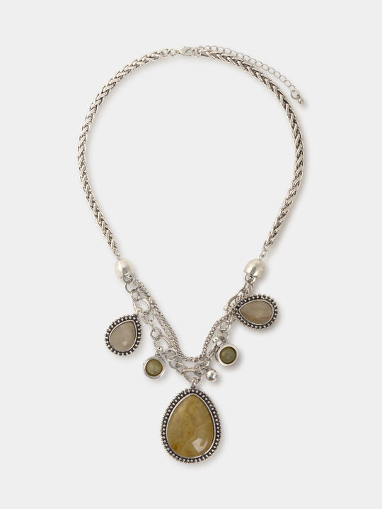 COLLAR CADENAS PIEDRA Silver image number null