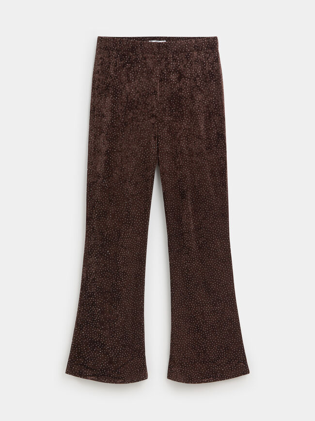 PANTALON VELVET FLARE Marron