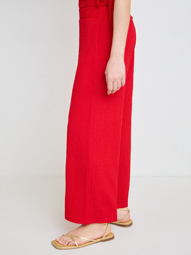 PANTALON CRINKLE Rojo