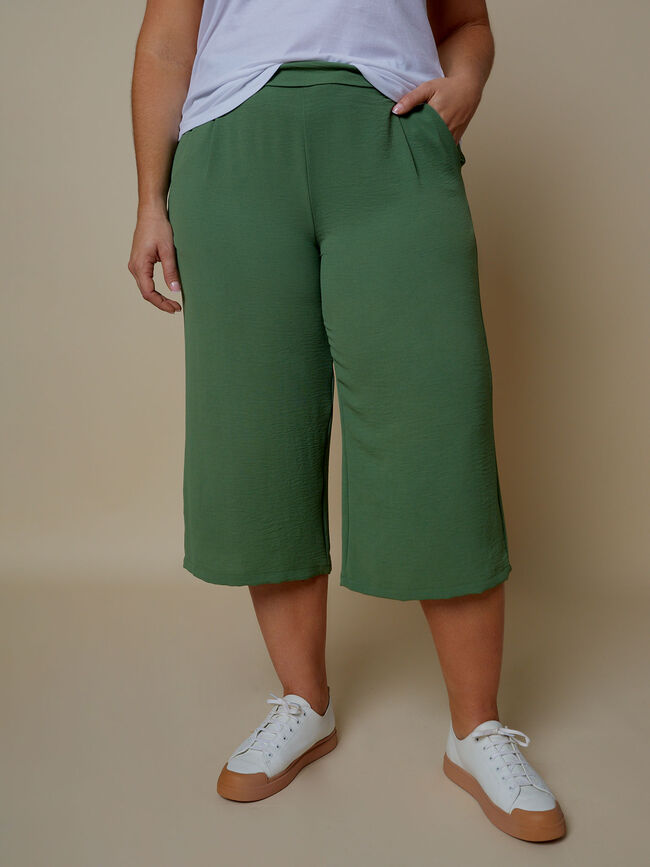 Pantalón culotte fluido Verde Viridian
