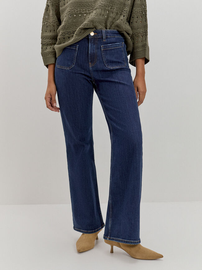 WIDE LEG BOLSILLOS Dark blue