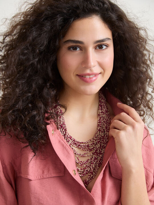 COLLAR LARGO BOLAS Rojo Cabaret image number null