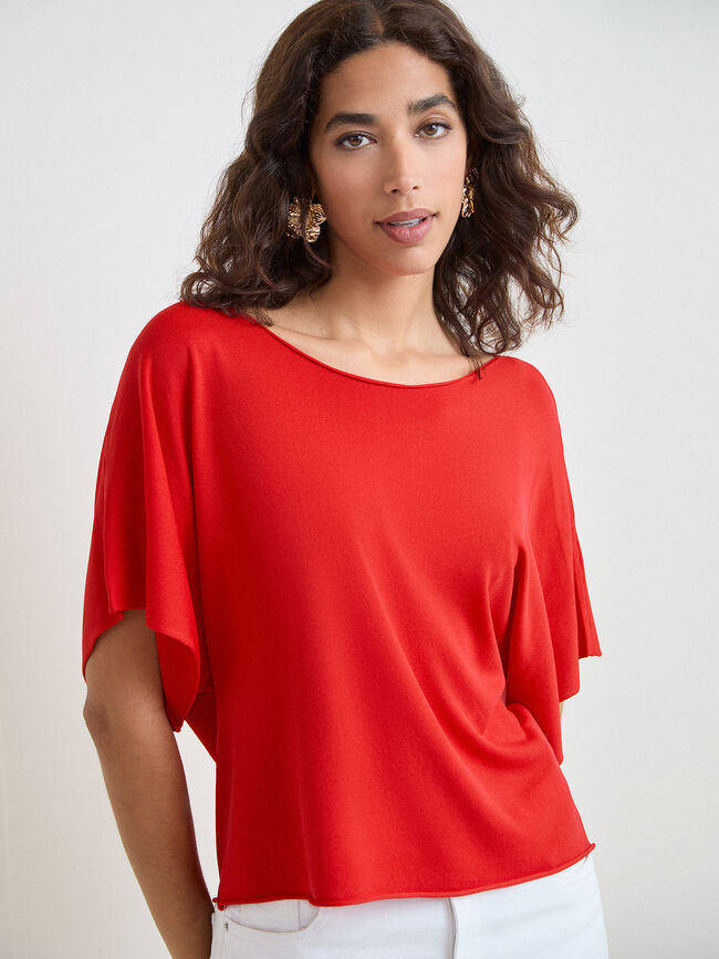 CAMISETA MANGA KIMONO Rojo