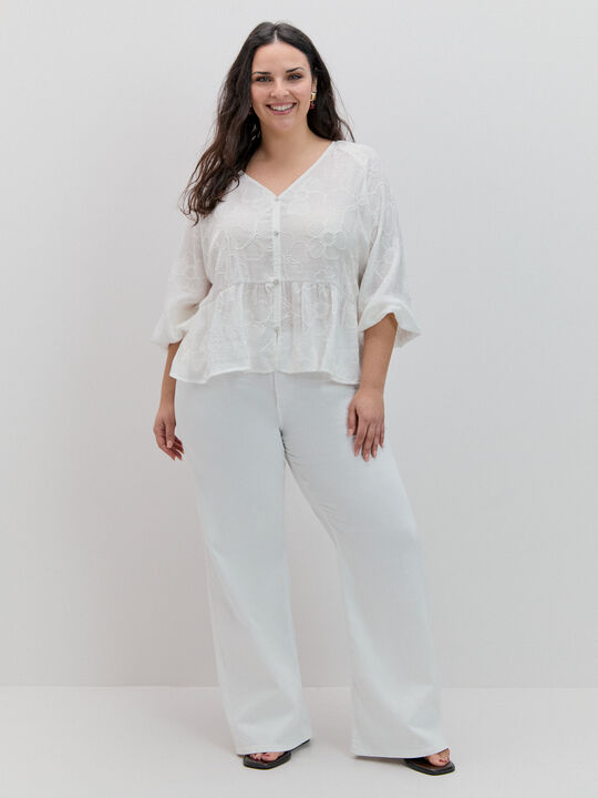 BLUSA BORDADA  FALD&Oacute;N Blanco Optico image number null