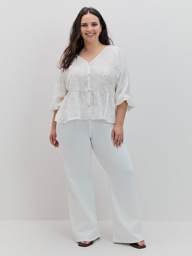 BLUSA BORDADA  FALD&Oacute;N Blanco Optico