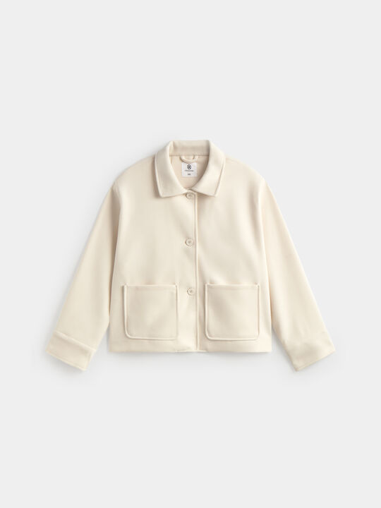 CHAQUETA CORTA PAÑO Crudo image number null