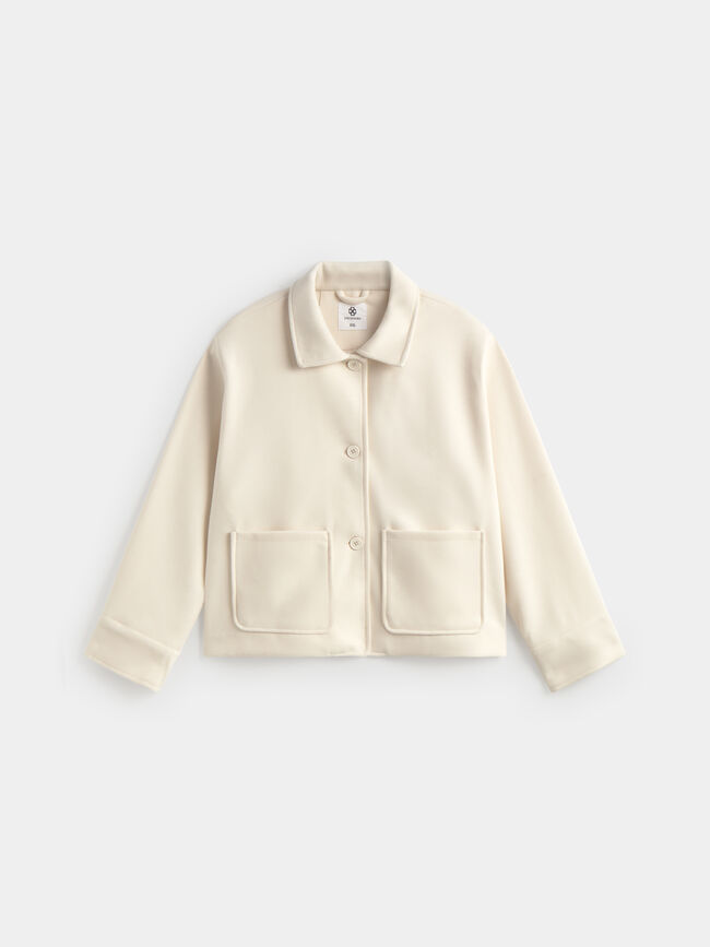 CHAQUETA CORTA PAÑO Crudo